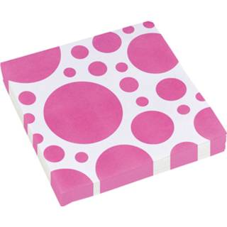 👉 Servet roze papier Amscan Servetten Dots 33 X Cm 20 Stuks 13051564322