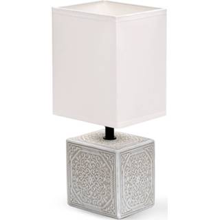 👉 Tafellamp wit keramiek Led - Tafelverlichting Aigi Astron E14 Fitting Vierkant Mat 6013930099024