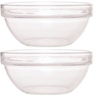 👉 Glazen schaal glas transparant 2x Schaal/kom 23 Cm - Sla/salade Serveren Schalen/kommen Van Keukenbenodigdheden 8720147720549