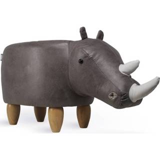 👉 Leder grijs kinderen Feel Furniture - Kinder Dierenstoel Neushoorn 8719743422391