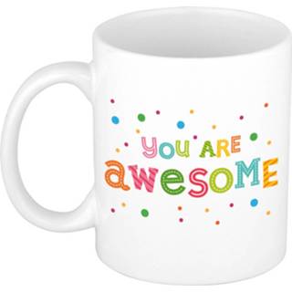 👉 Beker keramiek multikleur Cadeau Mok / You Are Awesome - Kleurrijke Letters Koffiemok Theebeker Voor Vriend Vriendin 8720276766739