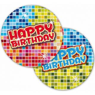 Bord papier multikleur Happy Birthday Party Bordjes 6 Stuks 8718758546429