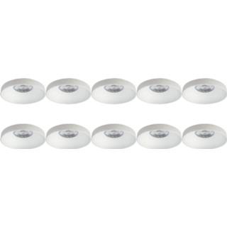 👉 Armatuur wit aluminium Spot 10 Pack - Pragmi Vrito Pro Gu10 Fitting Inbouw Rond Mat Ø82mm 6013923391364