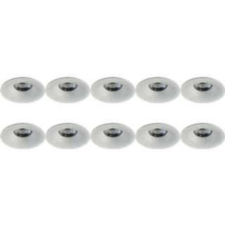 👉 Armatuur wit aluminium Spot 10 Pack - Pragmi Nora Pro Gu10 Fitting Inbouw Rond Mat Ø82mm 6013934913920