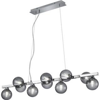 👉 Hanglamp glans chroom aluminium Led - Trion Alionisa G9 Fitting 10-lichts Rechthoek Rookglas 6013913090048