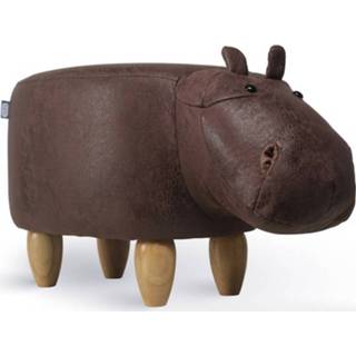 👉 Leder bruin kinderen Feel Furniture - Kinder Dierenstoel Nijlpaard 8719743422407