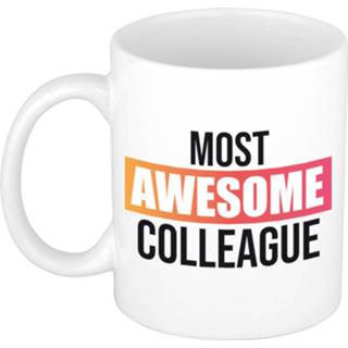 👉 Beker keramiek multikleur Collega Cadeau Mok / Most Awesome Colleague Gekleurd Kader - Bedankt Personeel Teamgenoot 8720276766050