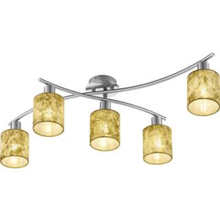 👉 Plafondlamp goud aluminium zilverkleurig Led - Trion Gorino E14 Fitting 5-lichts Rond Mat 6013903959973