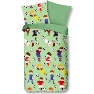 👉 Kinderdekbedovertrek groen katoen kinderen Good Morning Go 135x200 Cm 8717285182483
