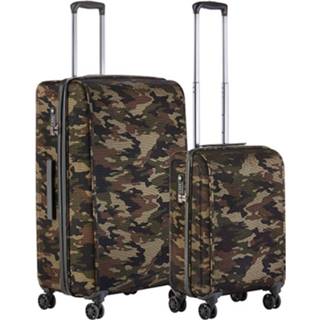 👉 Kofferset polyester bruin Carryon Camouflage Hybride - Handbagage 55cm En 79cm Met Tsa-slot Ultralicht Okoban-registratie 8717253524390