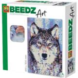 👉 Multikleur Ses Strijkkraalkunstwerk Beedz Art Wolf 45,5 X 30 Cm 9-delig 8710341060015