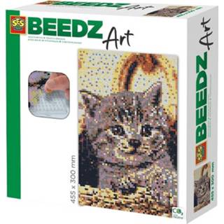 👉 Multikleur Ses Strijkkraalkunstwerk Beedz Art Poes 45,5 X 30 Cm 9-delig 8710341060060