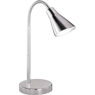 👉 Tafellamp wit nikkel kunststof zilverkleurig Led - Trion Preta 3w Warm 3000k Rond Mat 6013919542527