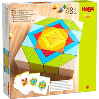 👉 Houten blok hout multikleur Haba Compositiespel Blokkenmozaïek 3-d Junior 48 Blokken 4010168250465