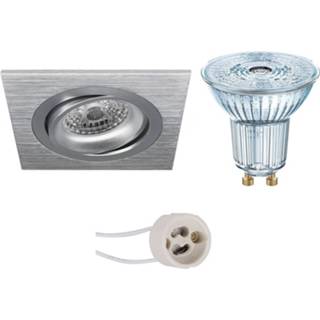 👉 Inbouw vierkant zilver Osram - Led Spot Set Parathom Par16 940 36d Pragmi Borny Pro Gu10 Fitting Dimbaar Mat 6013921838861