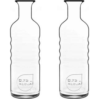 👉 Karaf transparant 2x Glazen Water Karaffen Van 750 Ml Optima- Sapkannen/waterkannen/schenkkannen 8720276613231