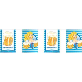 👉 Slinger blauw geel kunststof Folat Slingers Oktoberfest 10 Meter Blauw/geel 8714572614962