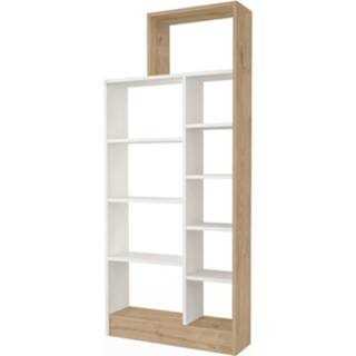 👉 Boekenkast wit steigerhout multikleur Homemania Zerre 75,4x22x170,8 Cm Eikenkleurig En 8681285943781