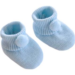 Babyslofjes blauw acryl baby's jongens Soft Touch Pompom 0-3 Maanden 6013720412477