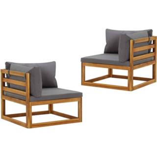 Hoekbank grijs acaciahout Vidaxl Hoekbanken 2 St Met Kussens Sectioneel Donkergrijs 8720286114278