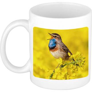 👉 Beker keramiek wit Dieren Blauwborst Vogel Foto Mok 300 Ml - Cadeau / Vogels Liefhebber 8720276878913