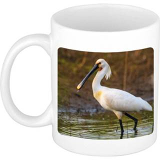 👉 Beker keramiek wit Dieren Lepelaar Vogel Foto Mok 300 Ml - Cadeau / Vogels Liefhebber 8720276878791