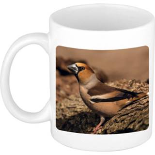 👉 Beker keramiek wit Dieren Appelvink Vogel Foto Mok 300 Ml - Cadeau / Vogels Liefhebber 8720276878708