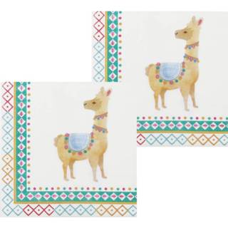 👉 Servet papier multikleur Boland Servetten Lama 33 X Cm 12 Stuks 8712026544377