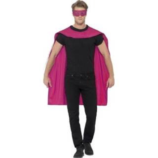 👉 Oogmasker rode polyester rood Verkleed Cape Met Voor Volwassenen - Superhelden Verkleedkleding 8719538492974