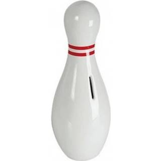 👉 Spaarpot keramiek wit Bowling Pin 18 Cm 8719538378988