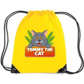 👉 Rugtas geel nylon kinderen Tommy The Cat Katten Rijgkoord / Gymtas - 11 Liter Voor 8719538525511