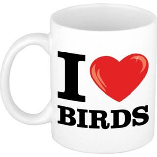 👉 Koffiemok keramisch multikleur I Love Birds / Beker 300 Ml - Cadeau Voor Vogel Liefhebber 8719538478930