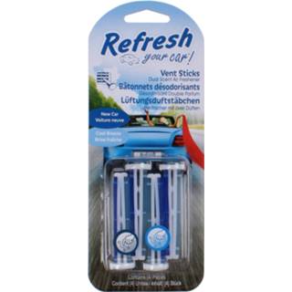 👉 Luchtverfrisser Refresh Your Car Geursticks New Breeze 4 Stuks 7638900850109