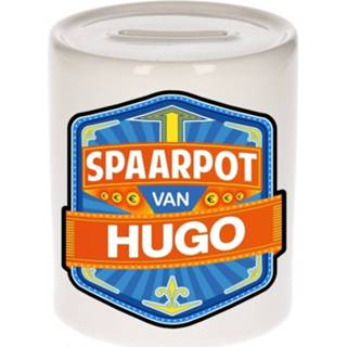 👉 Spaarpot keramiek multikleur kinderen Kinder Voor Hugo - Naam Spaarpotten 8719538318380