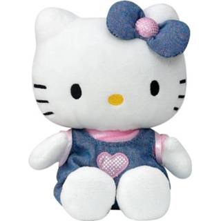Pluche Hello Kitty knuffel in blauw jurkje 15 cm