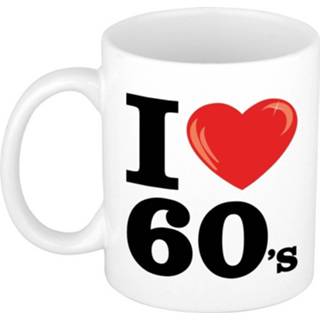 👉 Koffiemok keramisch multikleur I Love 60's / Beker 300 Ml - Cadeau Sixties Liefhebber 8719538479043