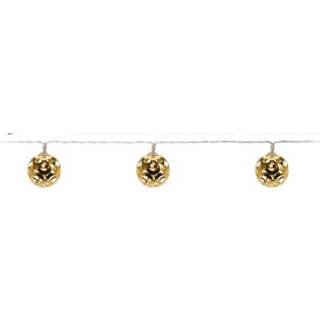 👉 Kerstverlichting gouden kunststof goudkleurig Led Ballen Aan Snoer 130 Cm 8719538398108