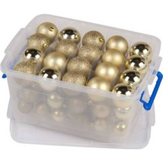 👉 Kerstbal goud kunststof goudkleurig Kerstballen/kerstversiering In Box 70 Stuks 8719538770362