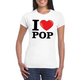 👉 Shirt wit synthetisch l vrouwen I Love Pop T-shirt Dames 8719538460034