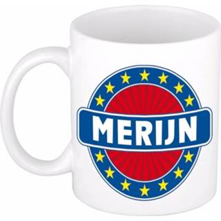 👉 Beker keramisch multikleur Merijn Naam Koffie Mok / 300 Ml - Namen Mokken 8719538271722