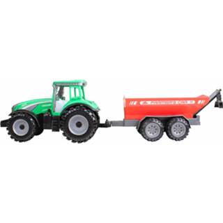 👉 Aanhanger groen rood kunststof Free And Easy Tractor Farmer's Car 44 Cm Groen/rood 8719817362721