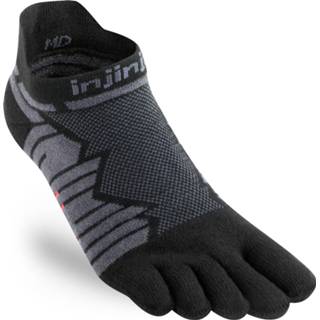 👉 Hard loop sokken uniseks XL zwart grijs Injinji - Run Technical No Show Hardloopsokken maat XL, zwart/grijs 760172010312