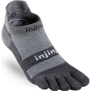 👉 Hard loop sokken XL uniseks grijs zwart Injinji - Run Lightweight No Show Nüwool Hardloopsokken maat XL, grijs/zwart 760172012378