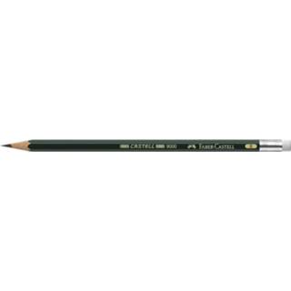 👉 Potlood Faber Castell 9000 B Met Gum 4005401192015