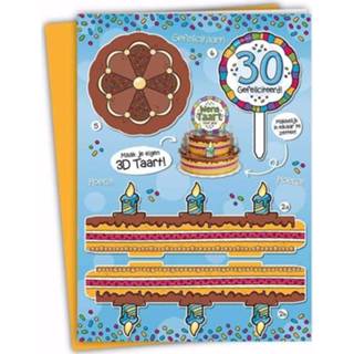 👉 Taart XXL multikleur 3d Kaart 30 Jaar 8719538218383