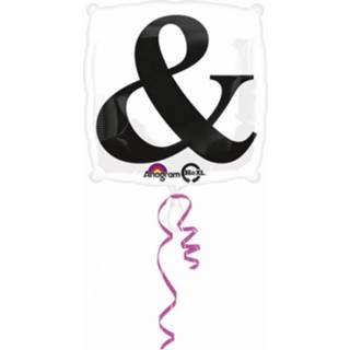 👉 Folie wit zwart Trouwerij ballon met & teken