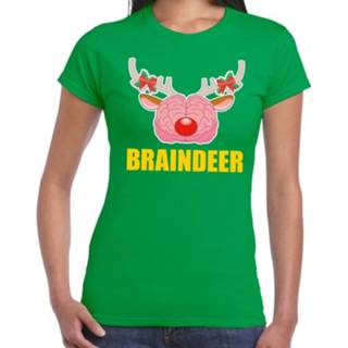 👉 Shirt groen katoen m vrouwen Foute Kerst T-shirt Braindeer Voor Dames (38) 8719538799332