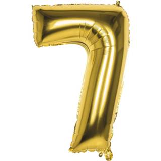 👉 Folieballon goud goudkleurig Boland Cijfer 7 Latex Helium 86 Cm 8712026220271