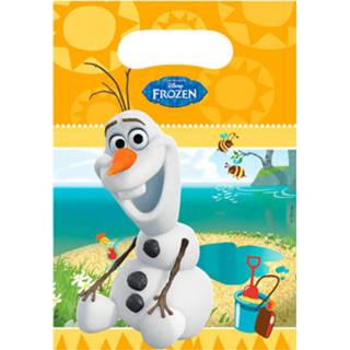 👉 Uitdeelzakje kunststof geel Disney Frozen Olaf Uitdeelzakjes - 6 Stuks 5201184846261