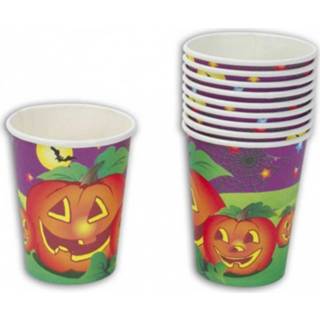 👉 Papier multikleur Halloween Feestbekers Pompoen 10 Stuks 8718758632993